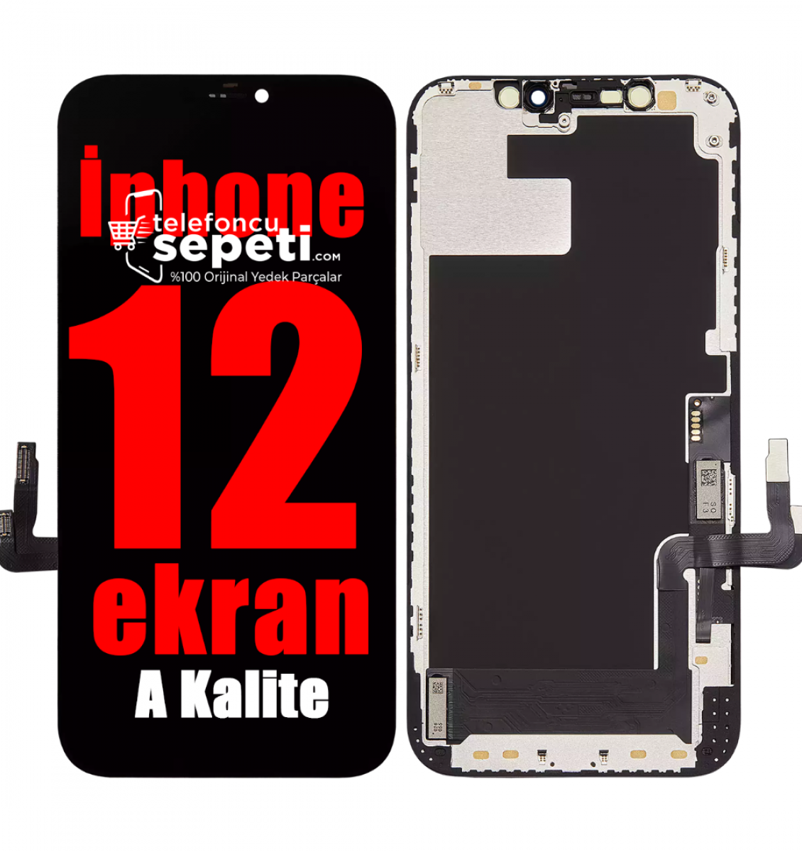 İPhone 12 Ekran Dokunmatik Siyah A Kalite