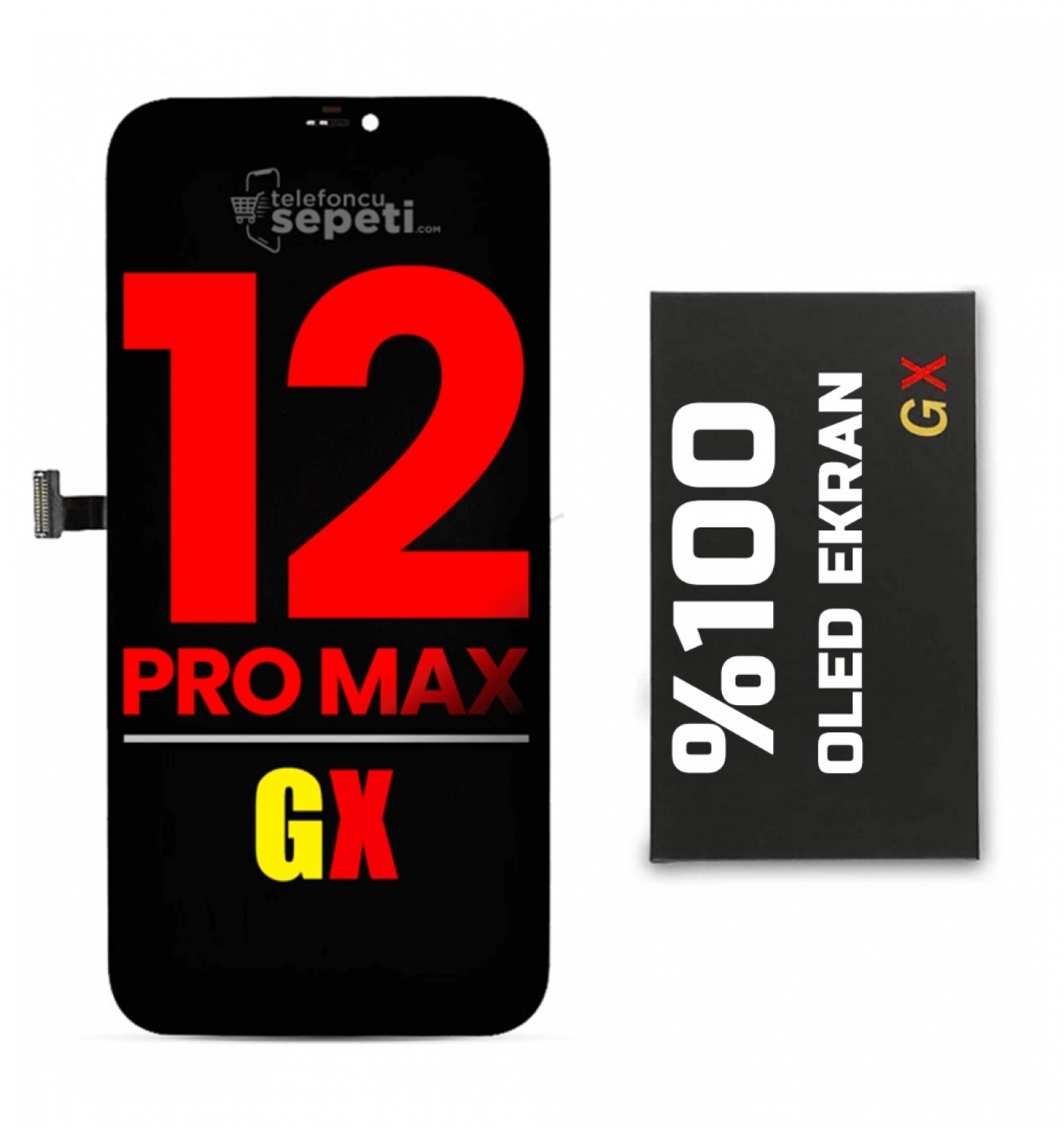 iPhone 12 Pro Max Ekran Dokunmatik Siyah Oled Gx Marka