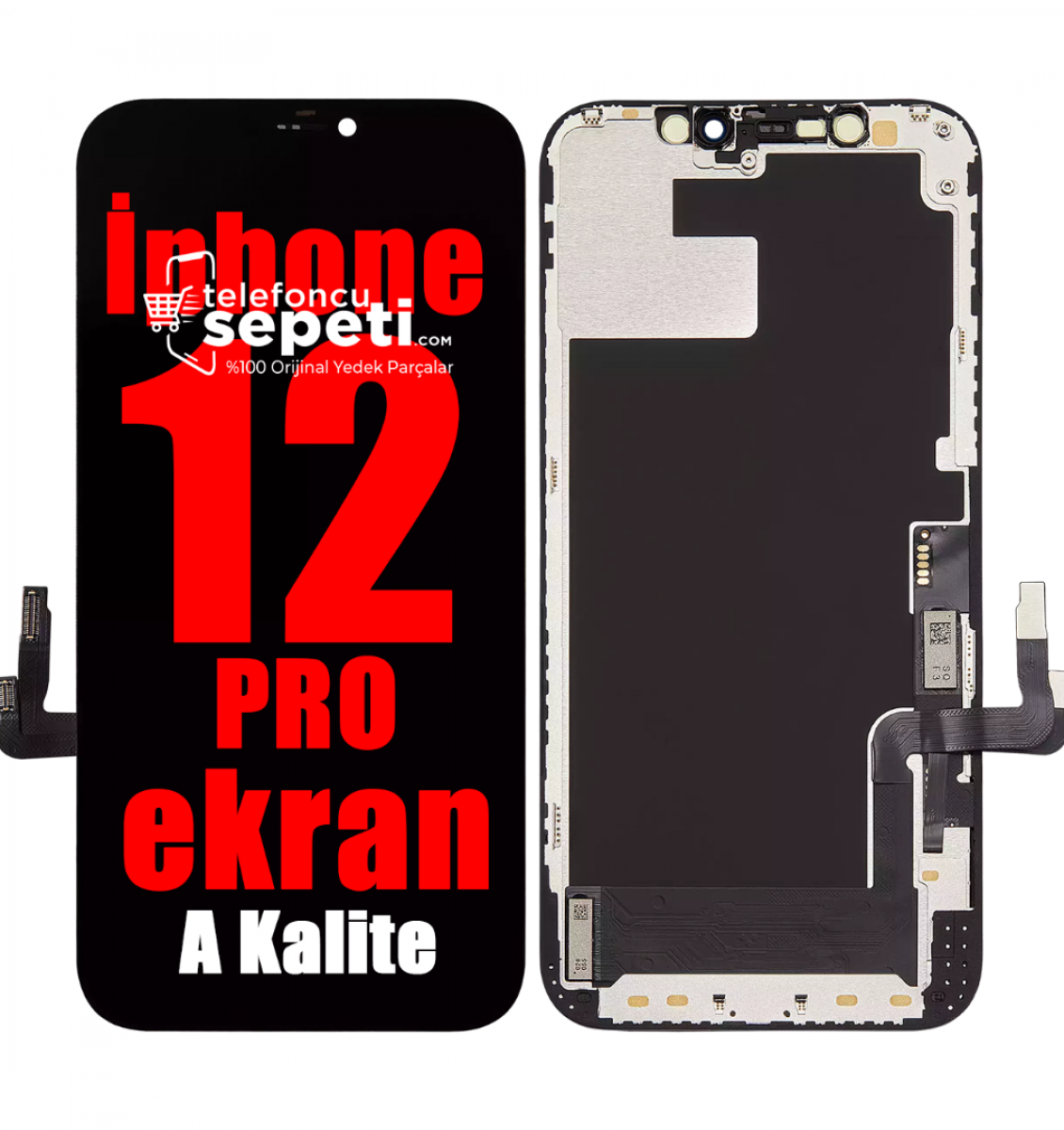İPhone 12 Pro Ekran Dokunmatik Siyah A  Kalite