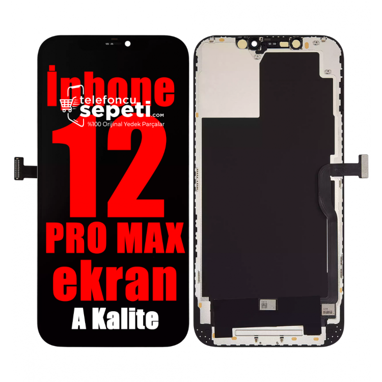 iPhone 12 Pro Max Ekran Dokunmatik Siyah A Kalite