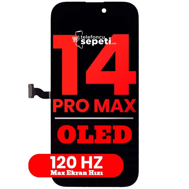 iPhone 14 Pro Max Ekran Dokunmatik Siyah %100 Oled 120hz