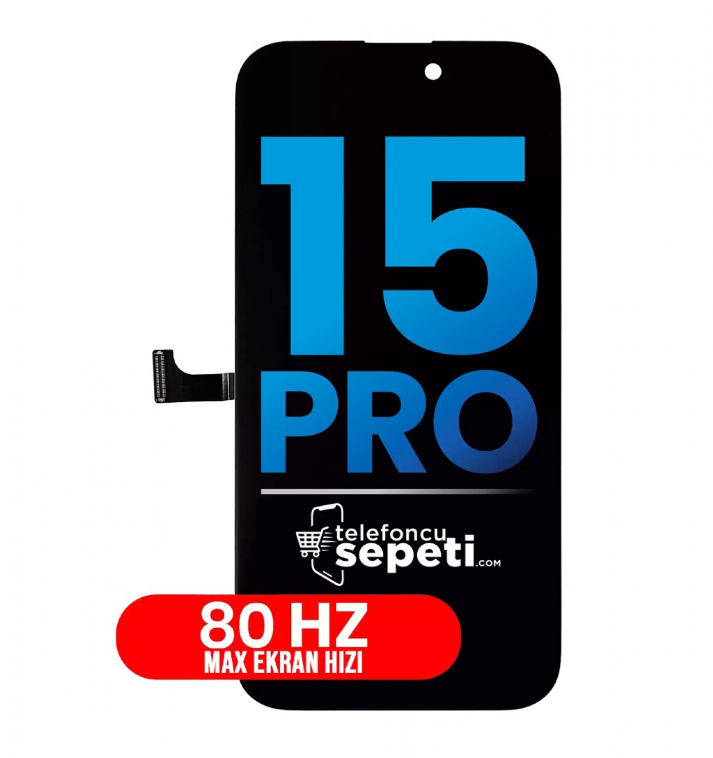 iPhone 15 Pro Ekran Dokunmatik Siyah A Plus Kalite