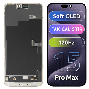 İphone 15 Pro Max için Soft Oled Ekran Dokunmatik Tak Çalıştır Ekran