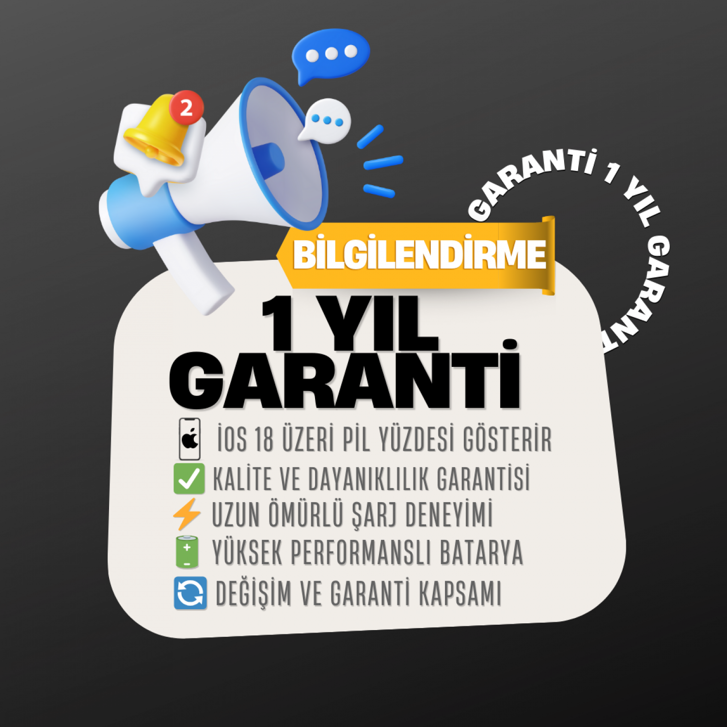 İphone 15 Pro Max Batarya Pil Güçlendirilmiş Garantili İphone 15 Pro Max Batarya Pil Güçlendirilmiş Garantili