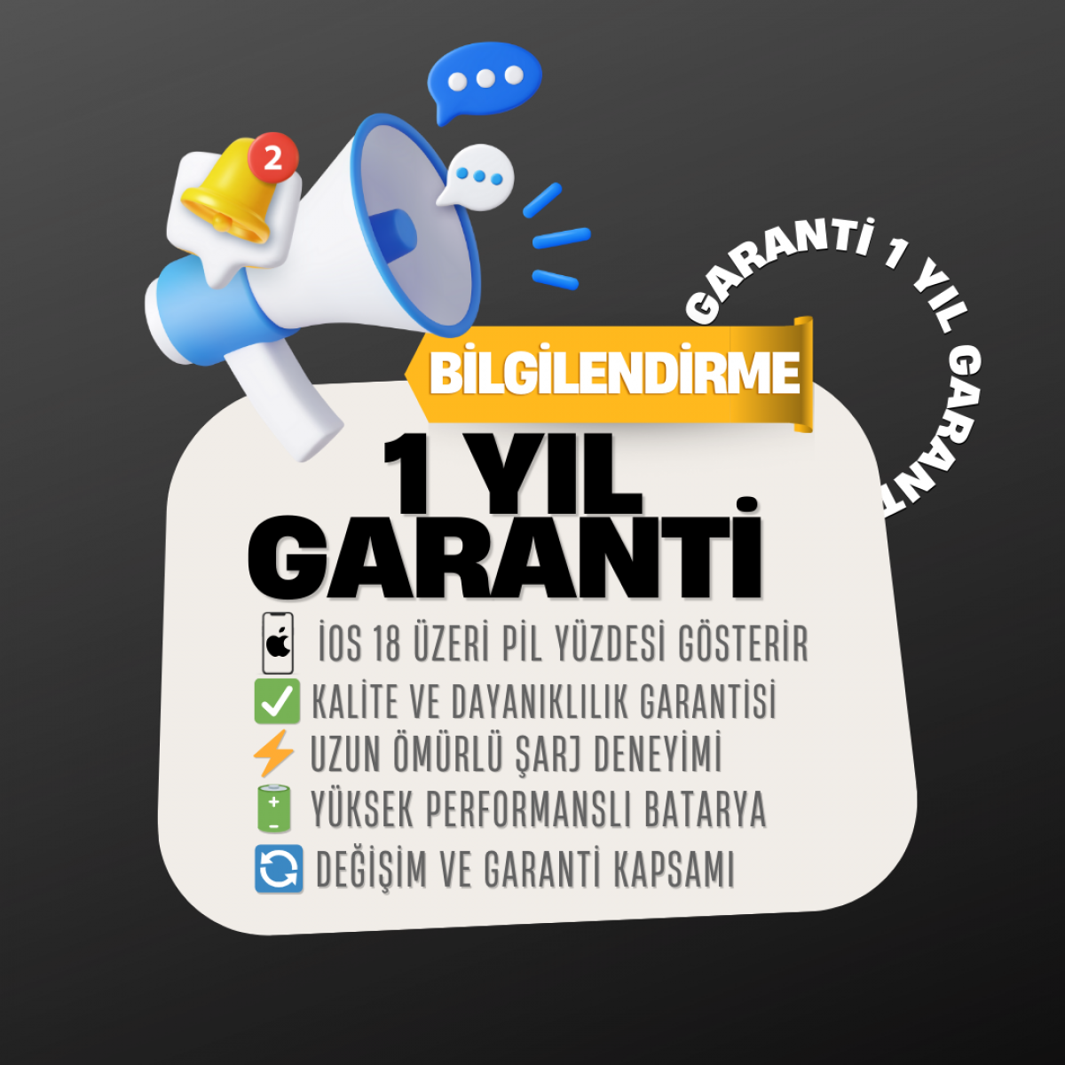 İphone 13 Batarya Pil Güçlendirilmiş Garantili