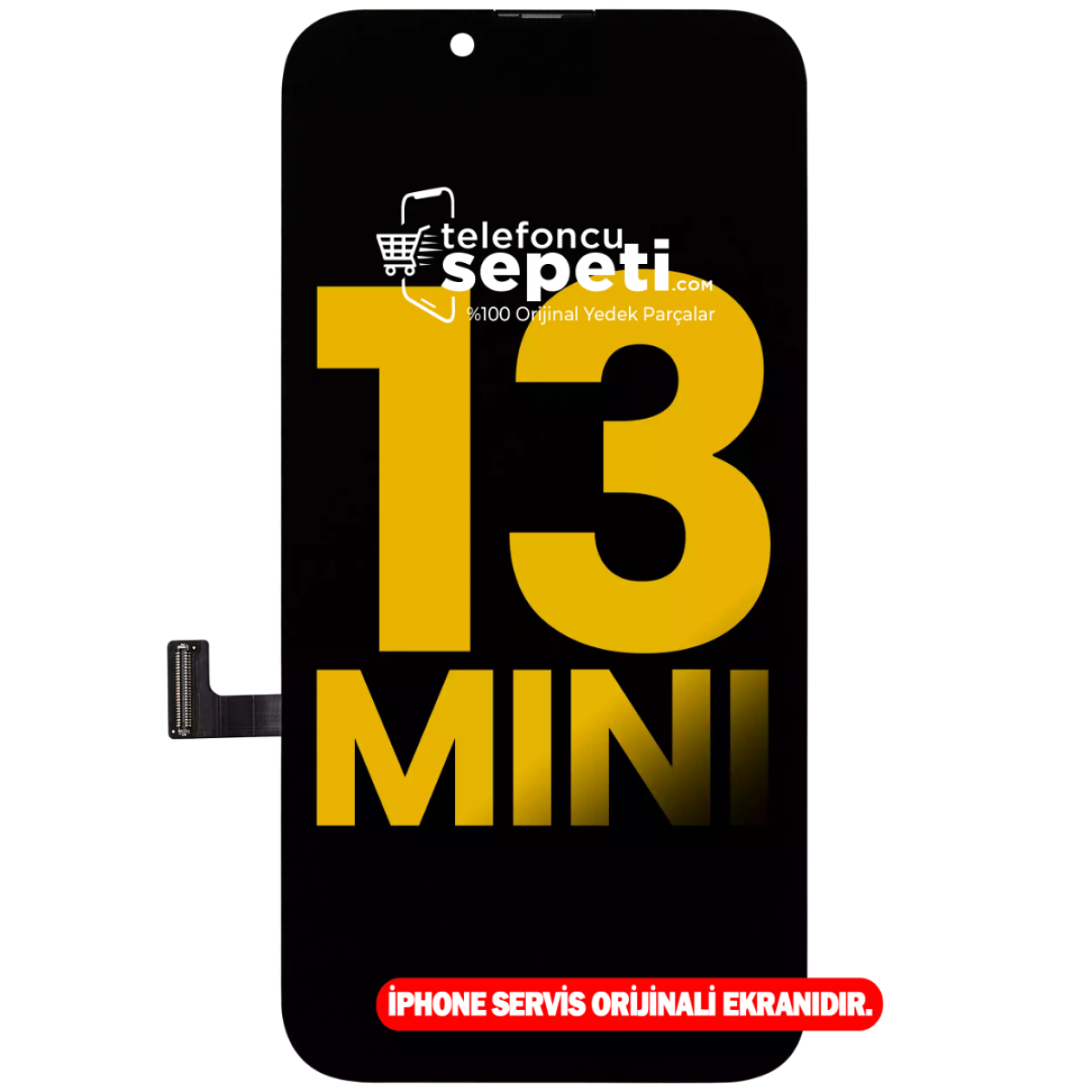iPhone 13 Mini Ekran Dokunmatik Siyah Service Pack %100