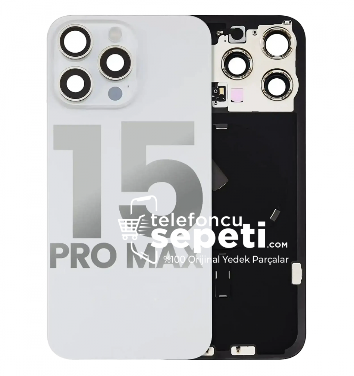 İphone 15 Pro Max Arka Kapak Beyaz Titanyum Full Set Kapak İphone 15 Pro Max Arka Kapak Beyaz Titanyum Full Set Kapak