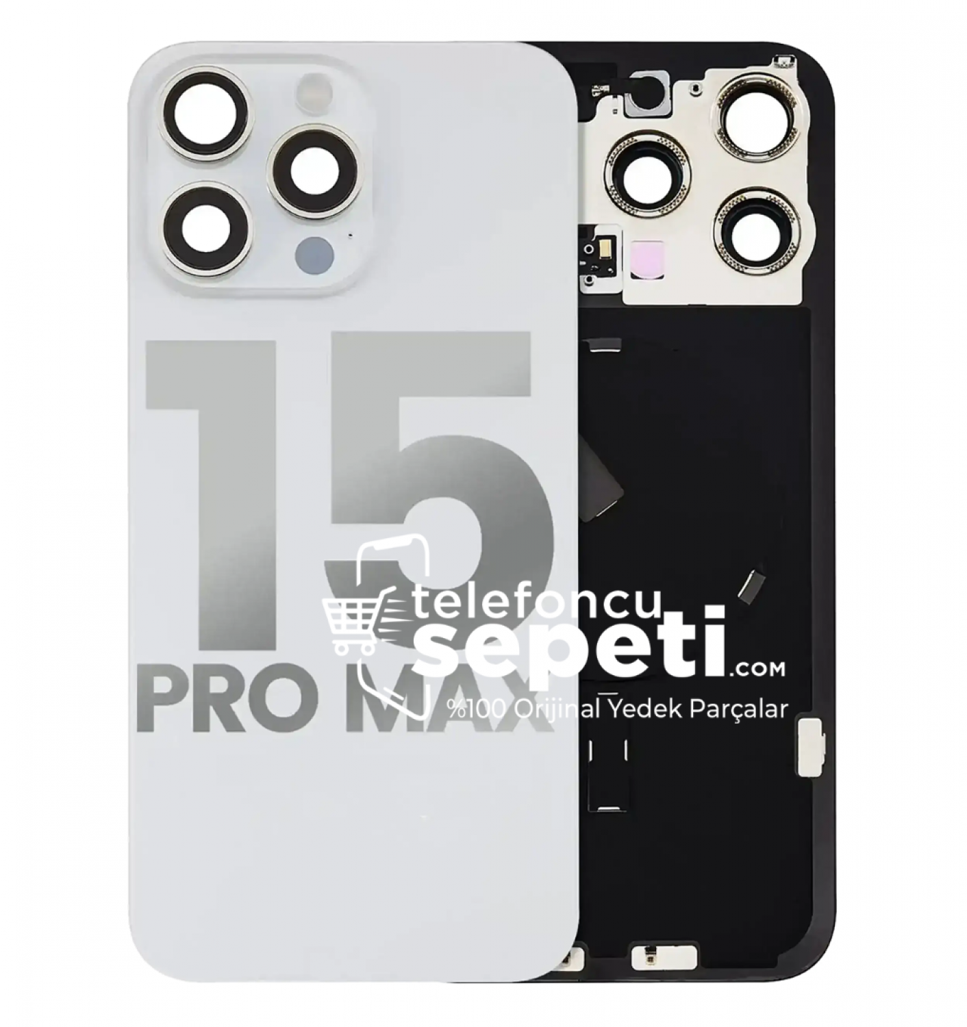 İphone 15 Pro Max Arka Kapak Beyaz Titanyum Full Set Kapak İphone 15 Pro Max Arka Kapak Beyaz Titanyum Full Set Kapak