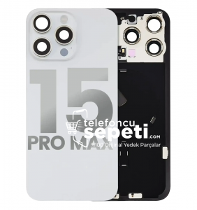 İphone 15 Pro Max Arka Kapak Beyaz Titanyum Full Set Kapak