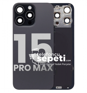İphone 15 Pro Max Arka Kapak Siyah Titanyum Full Set Kapak
