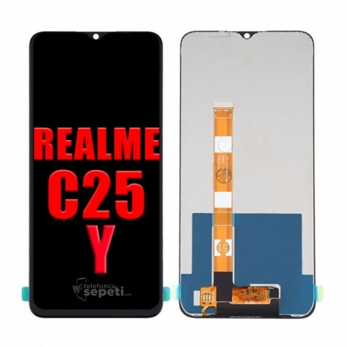 Realme C25y Ekran Dokunmatik Siyah Çıtasız %100 Birebir Ürün