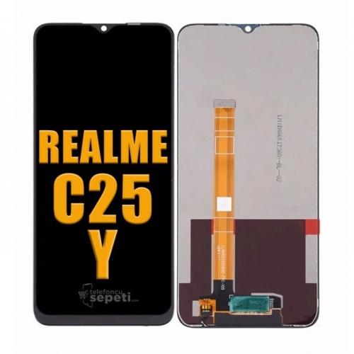 Realme C25y Ekran Dokunmatik Siyah Çıtasız %100 Orijinal