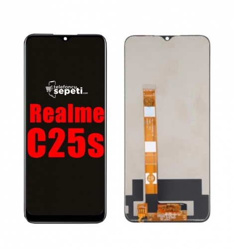 Realme C25s Ekran Dokunmatik Siyah Çıtasız %100 Orijinal