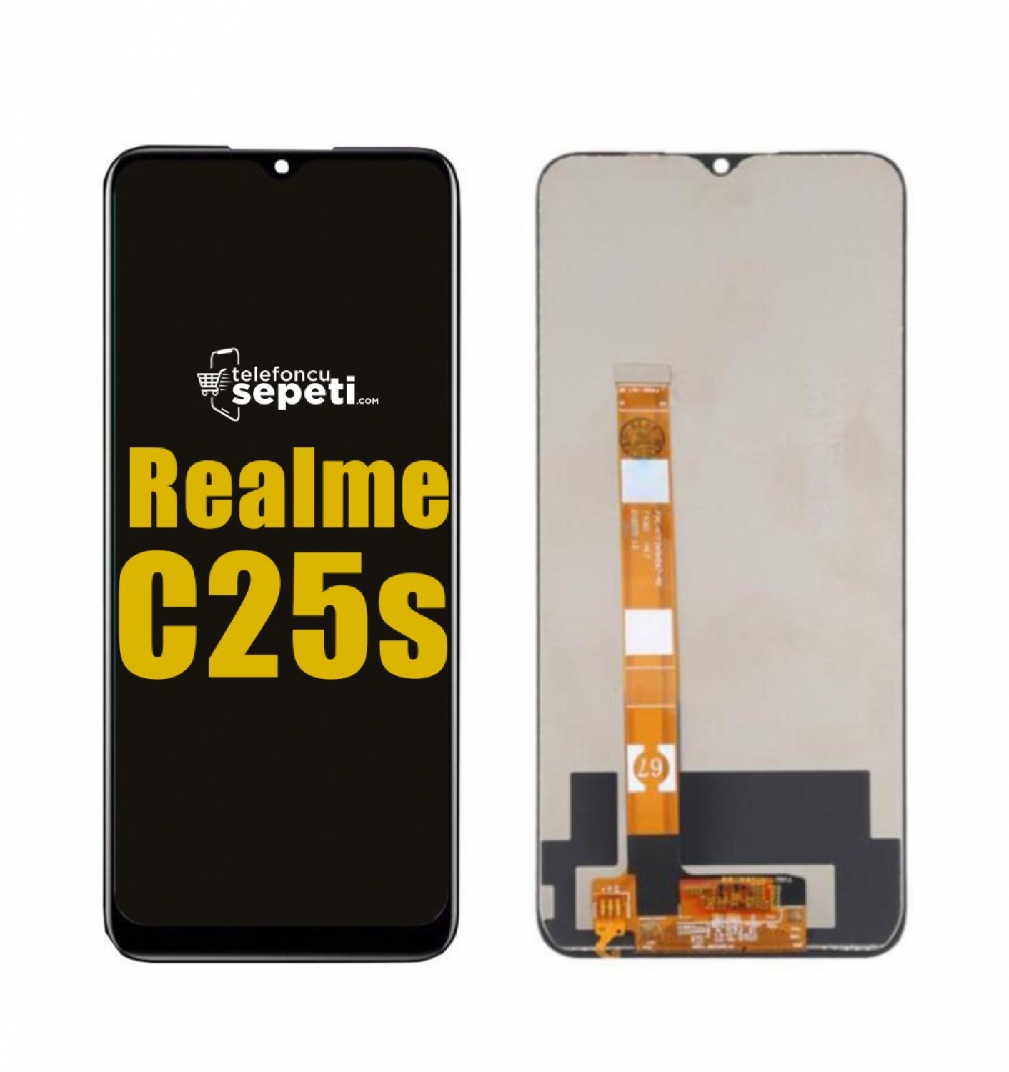 Realme C25s Ekran Dokunmatik Siyah Çıtasız %100 Birebir Ürün