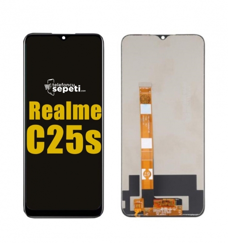 Realme C25s Ekran Dokunmatik Siyah Çıtasız %100 Birebir Ürün