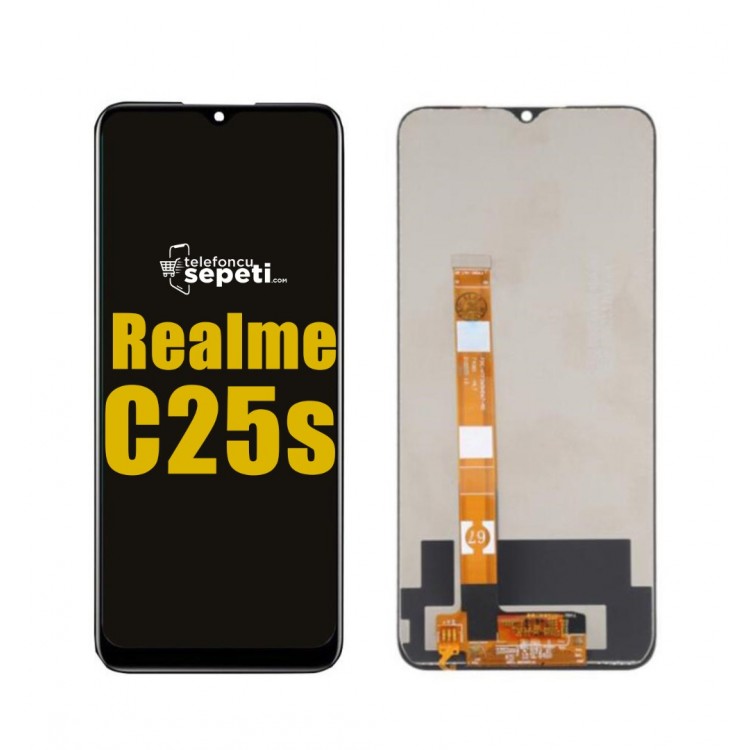 Realme C25s Ekran Dokunmatik Siyah Çıtasız A Plus Kalite