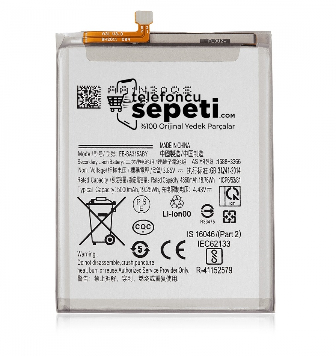 Samsung Galaxy A31 A315 Batarya Pil %100 Orijinal