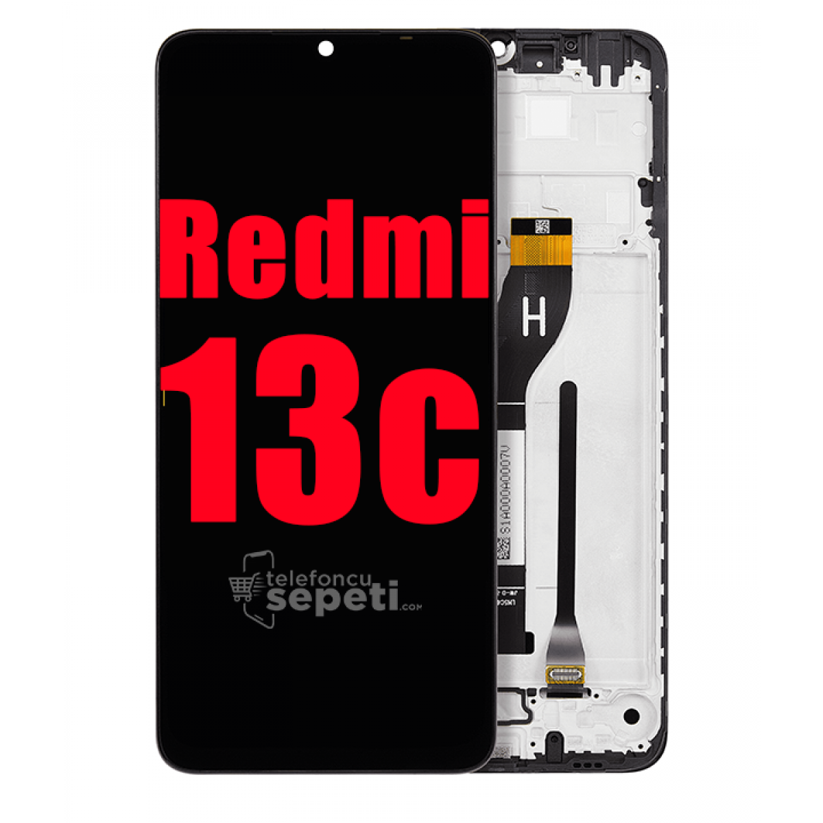 Xiaomi Redmi 13c Ekran Dokunmatik Siyah Çıtalı A Plus Kalite