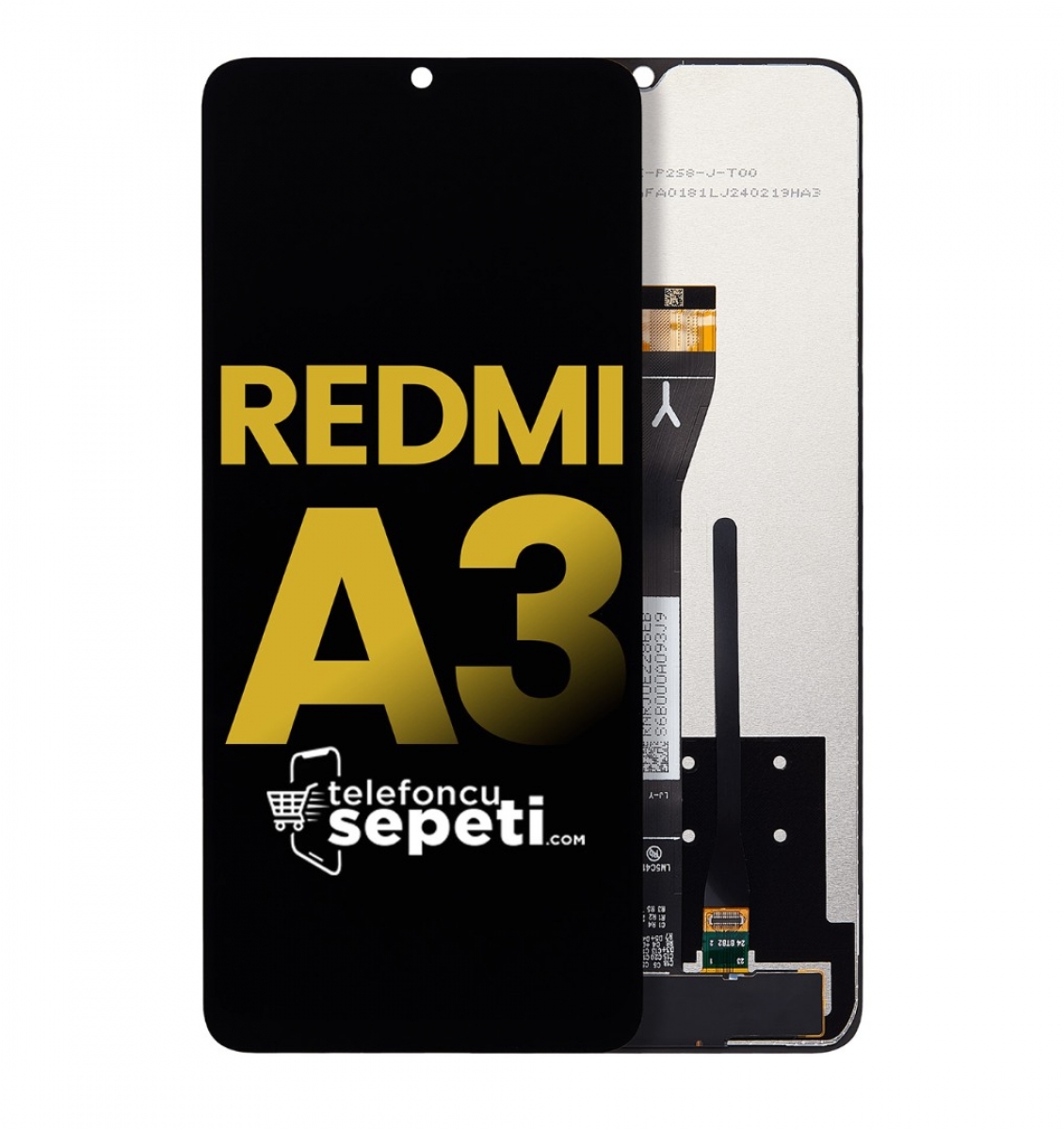 Xiaomi Redmi A3 Ekran Dokunmatik Siyah Çıtasız %100 Orijinal