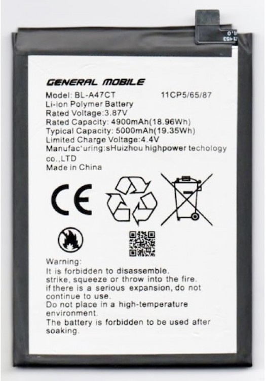 General Mobile GM23 Batarya Pil Orjinal Mah Logosuz Ürün