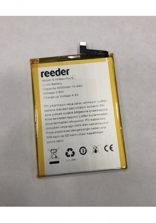 Reeder S19 MAX PRO S Batarya Pil Orjinal Mah Logosuz Ürün