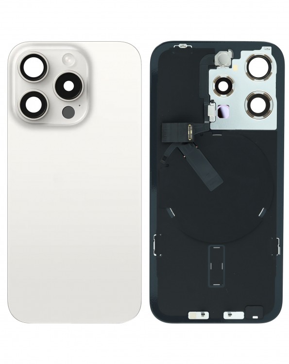 iPhone 15 Pro Arka Kapak Full NFC Filmi Servis Orijinali Beyaz Titanyum