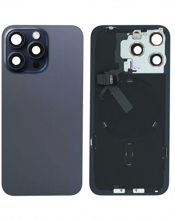 iPhone 15 Pro Max Arka Kapak Full NFC Filmi Servis Orijinali Mavi Titanyum