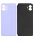 iPhone 12 İçin 3M Yapışkanlı Arka Cam (Logosuz / Büyük Kamera Deliği) (Mor)