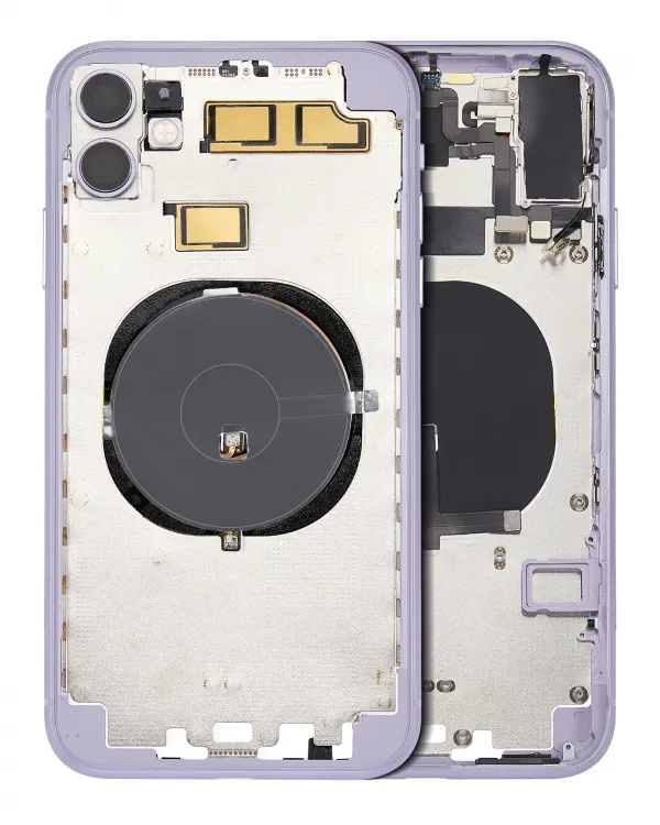 iPhone 11 için Önceden Takılmış Küçük Bileşenlerle Arka Muhafaza (Arka Kapaksız) (Mor)