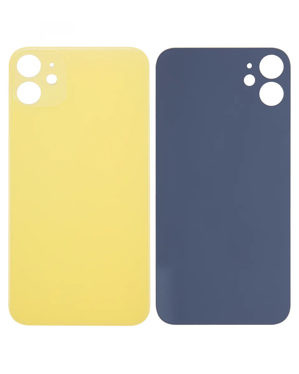 iPhone 11 İçin 3M Yapışkanlı Arka Cam (Büyük Kamera Deliği) (Sarı)