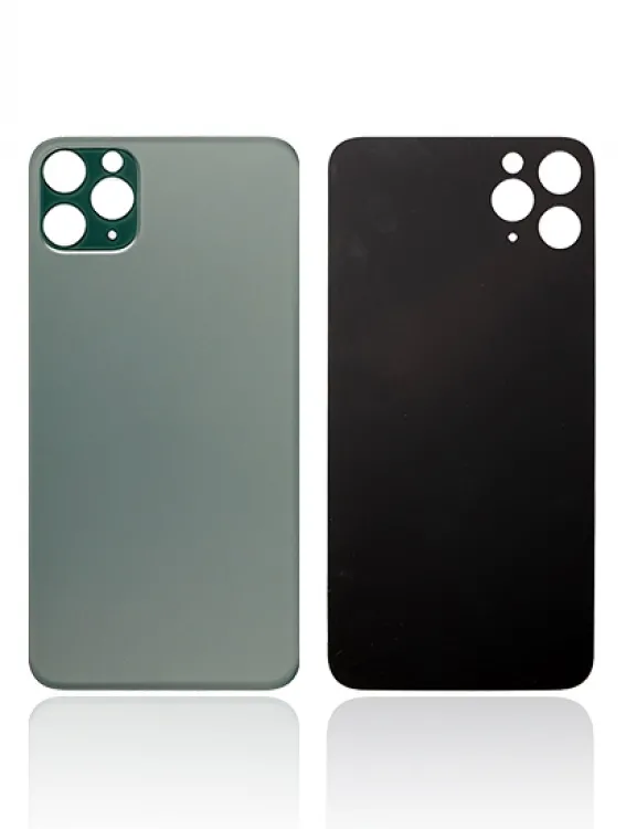 iPhone 11 Pro için 3M Yapışkanlı Arka Cam (Logosuz / Büyük Kamera Deliği) (Gece Yarısı Yeşili)