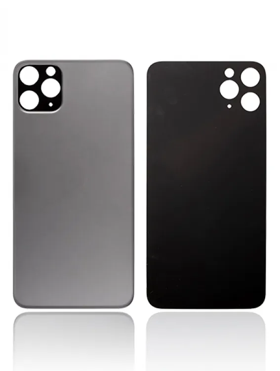iPhone 11 Pro için 3M Yapışkanlı Arka Cam (Logosuz / Büyük Kamera Deliği) (Uzay Grisi)