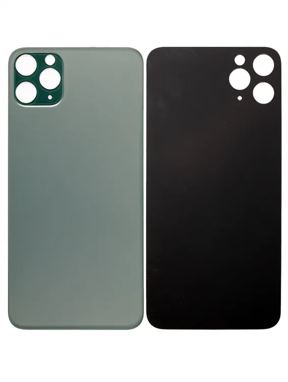 iPhone 11 Pro Max için 3M Yapışkanlı Arka Cam (Logosuz / Büyük Kamera Deliği) (Gece Yarısı Yeşili)