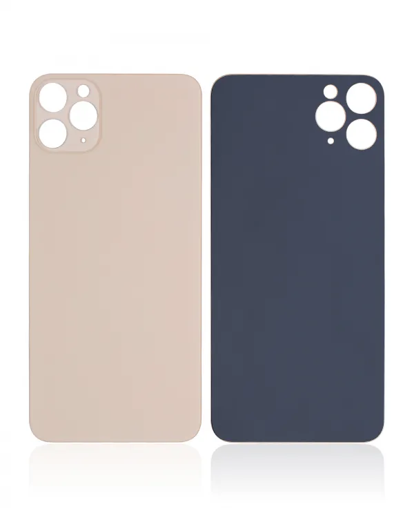 iPhone 11 Pro Max İçin 3M Yapışkanlı Arka Cam (Logosuz / Büyük Kamera Deliği) (Altın)