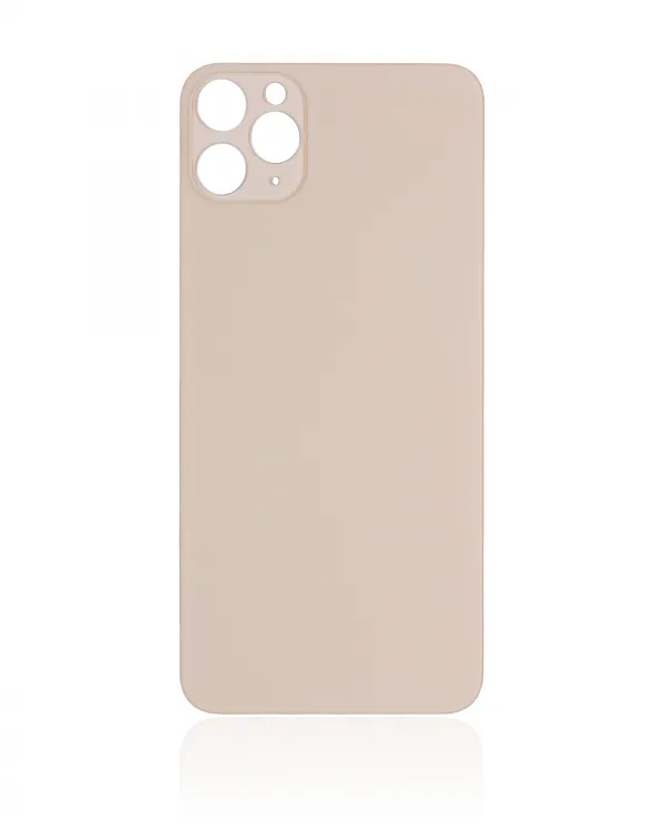 iPhone 11 Pro Max İçin 3M Yapışkanlı Arka Cam (Logosuz / Büyük Kamera Deliği) (Altın)
