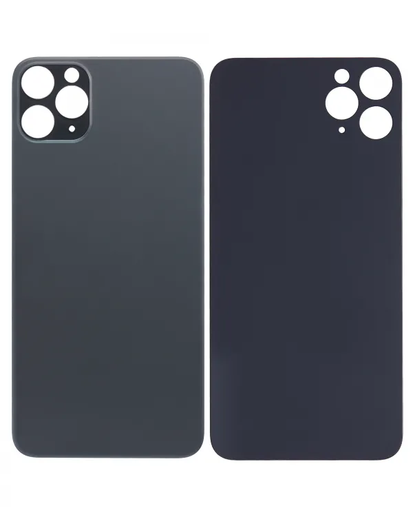 iPhone 11 Pro Max için 3M Yapışkanlı Arka Cam (Logosuz / Büyük Kamera Deliği) (Uzay Grisi)