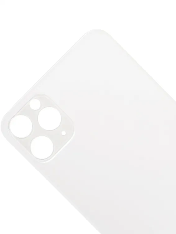 iPhone 11 Pro Max İçin 3M Yapışkanlı Arka Cam (Logosuz / Büyük Kamera Deliği) (Gümüş)