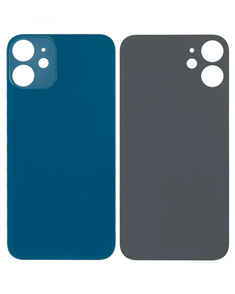 iPhone 12 Mini için 3M Yapışkanlı Arka Cam (Logosuz / Büyük Kamera Deliği) (Mavi)