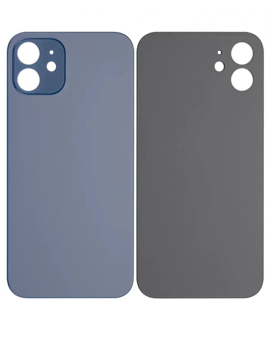 iPhone 12 İçin 3M Yapışkanlı Arka Cam (Logosuz / Büyük Kamera Deliği) (Mavi)