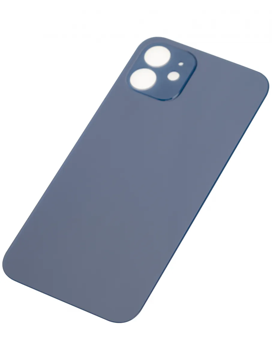 iPhone 12 İçin 3M Yapışkanlı Arka Cam (Logosuz / Büyük Kamera Deliği) (Mavi)