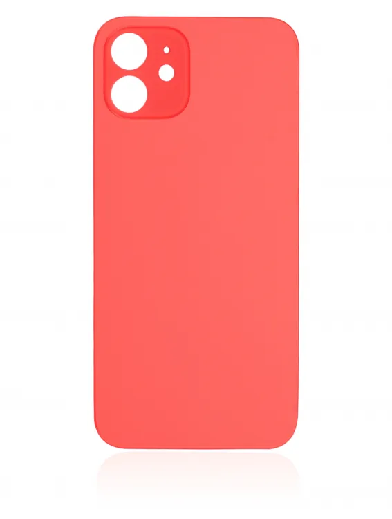 iPhone 12 İçin 3M Yapışkanlı Arka Cam (Logosuz / Büyük Kamera Deliği) (Kırmızı)