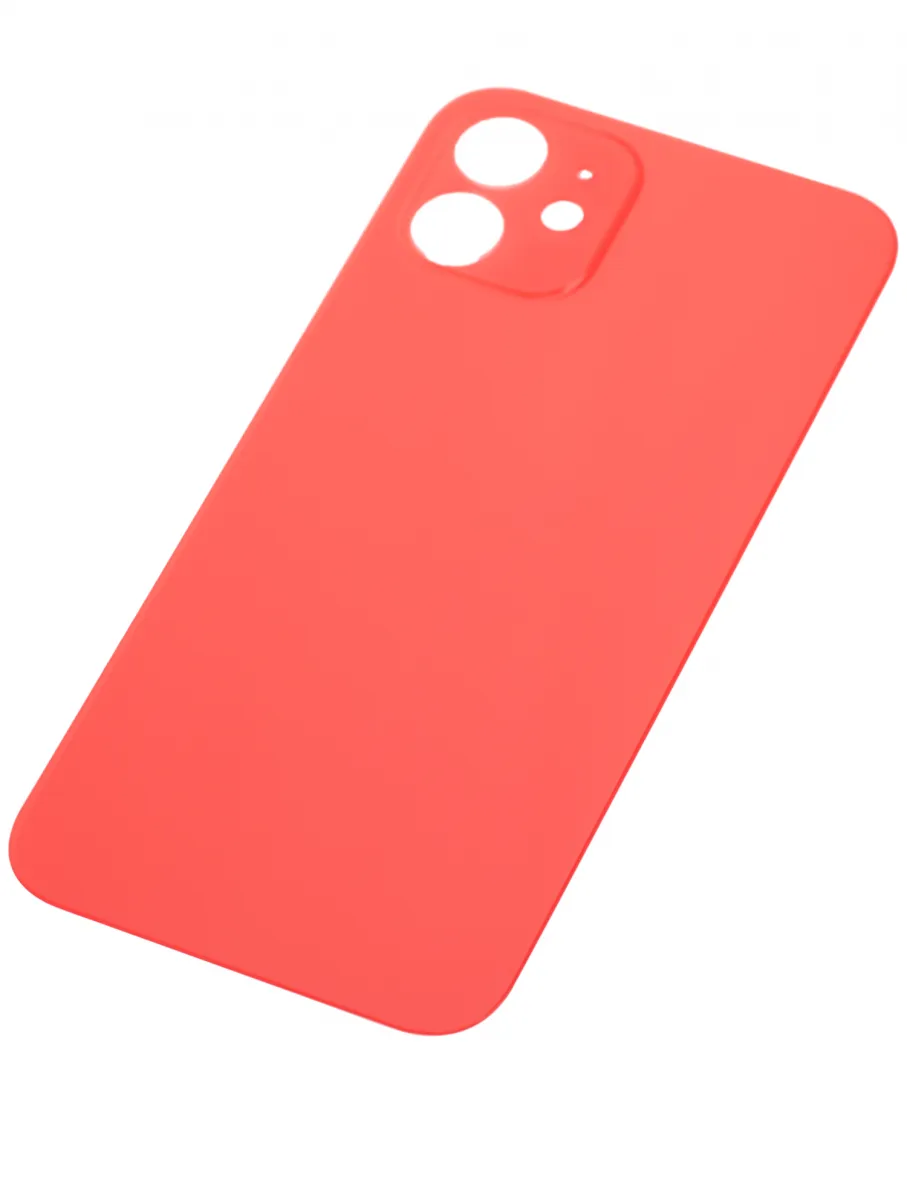 iPhone 12 İçin 3M Yapışkanlı Arka Cam (Logosuz / Büyük Kamera Deliği) (Kırmızı)