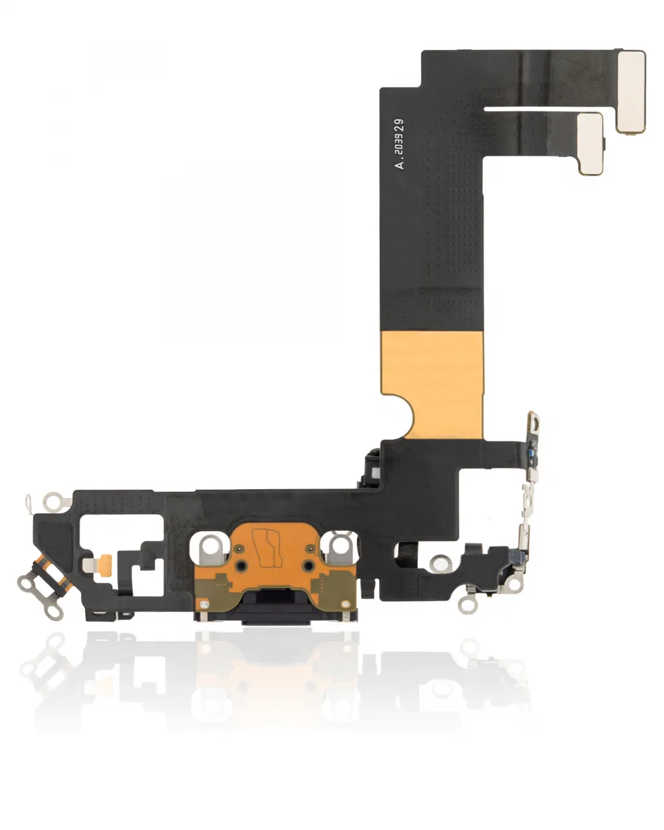 iPhone 12 Mini için Şarj Bağlantı Noktası Esnek Kablosu (Premium) (Siyah)