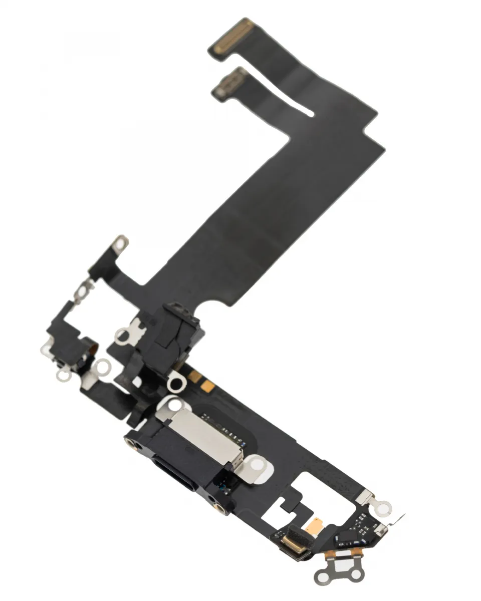 iPhone 12 Mini için Şarj Bağlantı Noktası Esnek Kablosu (Premium) (Siyah)