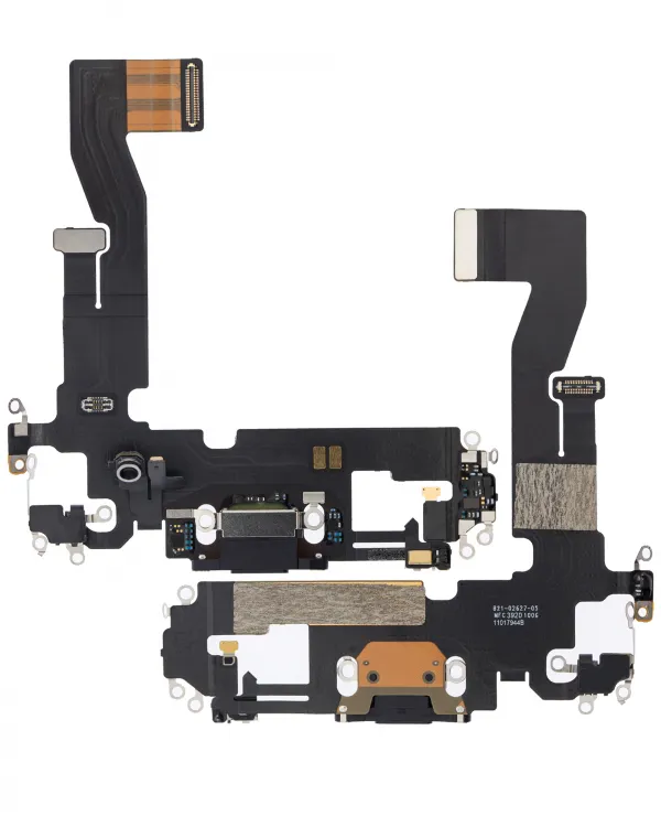 iPhone 12/12 Pro (Premium) (Grafit) için Şarj Bağlantı Noktası Esnek Kablosu