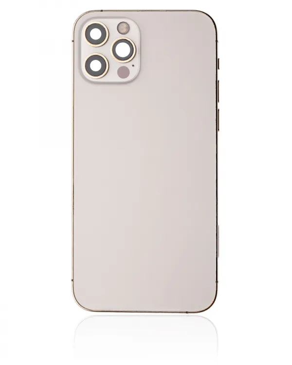 iPhone 12 Pro için Kasa Full Set Küçük Parçalarla Arka Muhafaza (AB / Global Versiyon) (Altın)