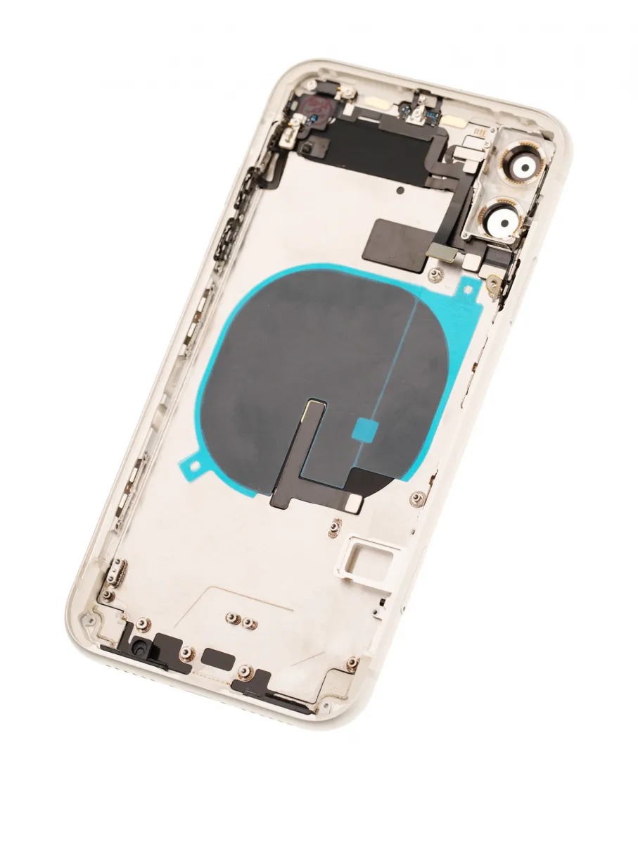 iPhone 11 Pro Max Kasa Full Set için Önceden Takılmış Küçük Bileşenlerle Arka Muhafaza (Gümüş)