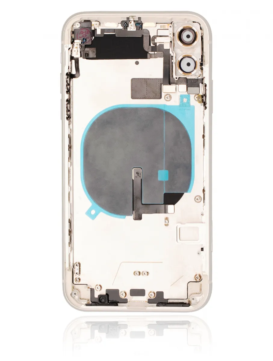 iPhone 11 Pro Max Kasa Full Set için Önceden Takılmış Küçük Bileşenlerle Arka Muhafaza (Gümüş)