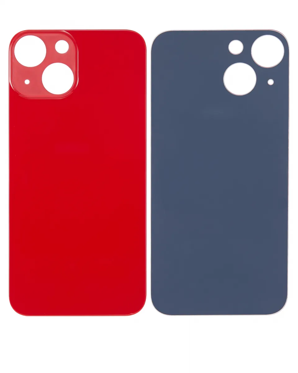 iPhone 13 Mini İçin 3M Yapışkanlı Arka Cam (Logosuz / Büyük Kamera Deliği) (Kırmızı)