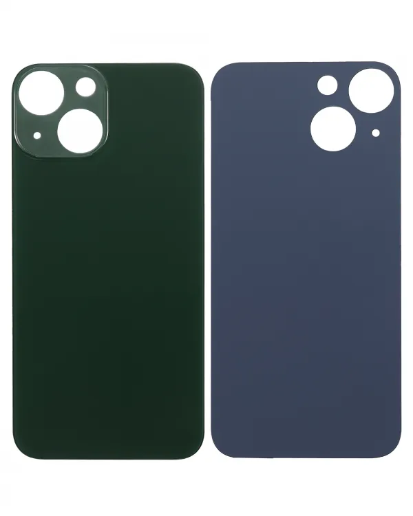 iPhone 13 Mini İçin 3M Yapışkanlı Arka Cam (Logosuz / Büyük Kamera Deliği) (Yeşil)